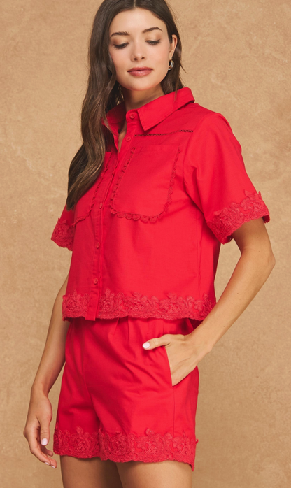 Red Lace Detail Set
