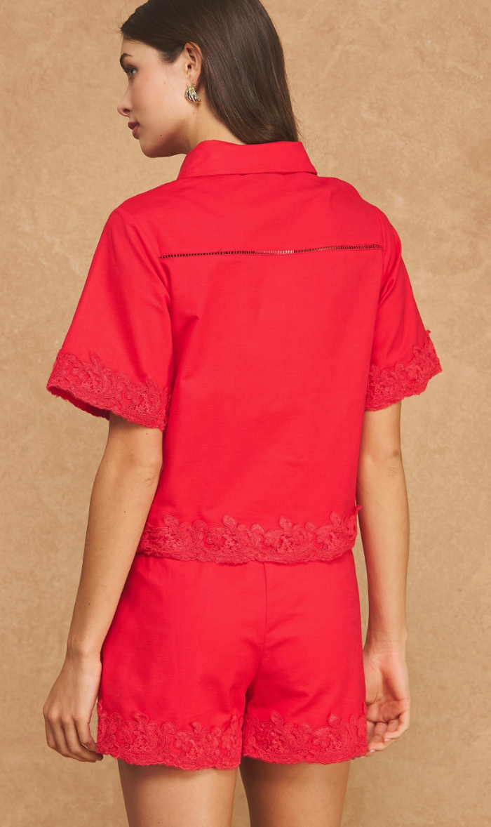 Red Lace Detail Set