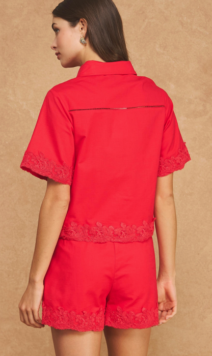 Red Lace Detail Set