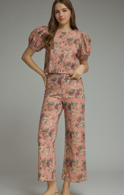 Floral Puff Sleeve Top