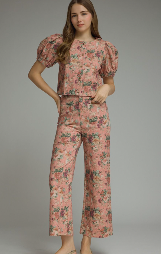 Floral Wide Leg Pants