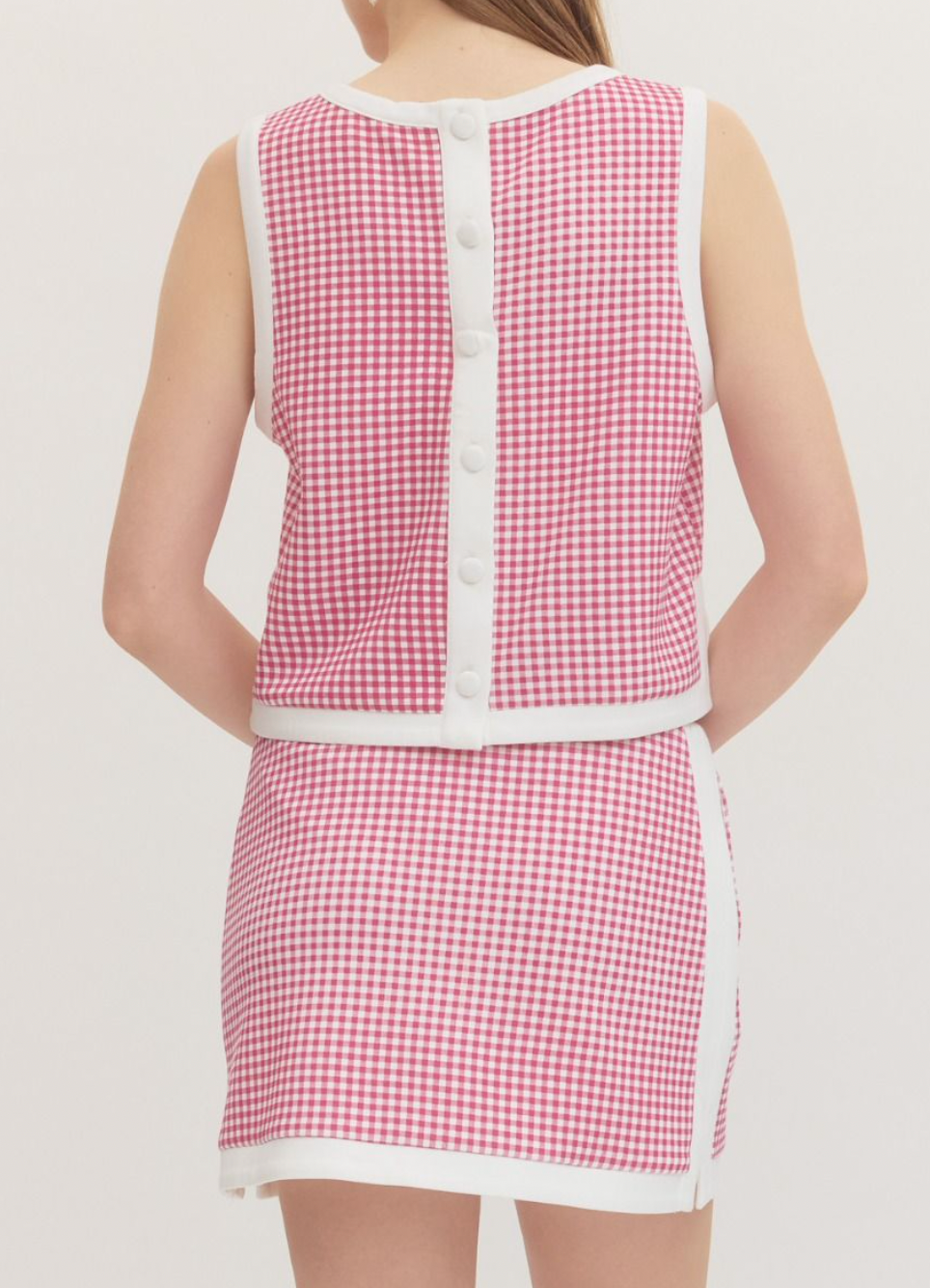 Pink Gingham Athleisure Skirt