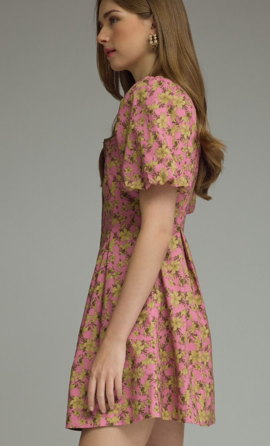 Pink Floral Mini Dress