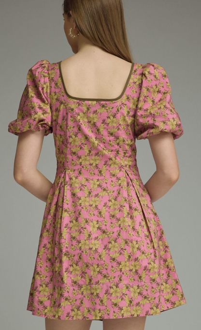 Pink Floral Mini Dress