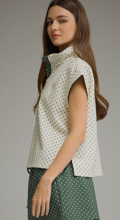 Polka Dot Skirt - Green Blend