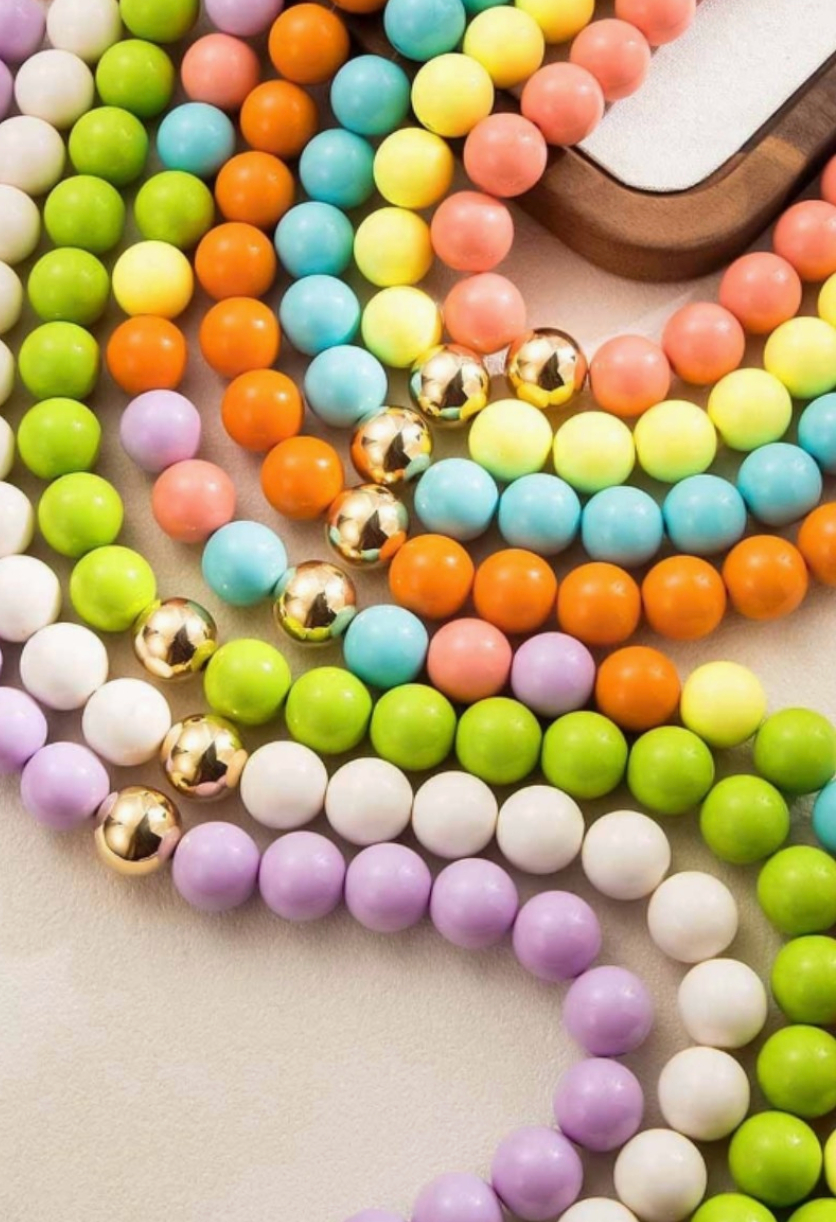 Colorful Beaded Layering Necklace in Blue
