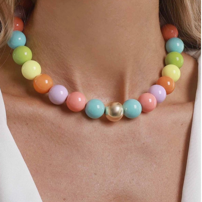 Colorful Beaded Layering Necklace in Green