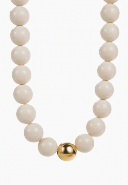 Colorful Beaded Layering Necklace in Off White