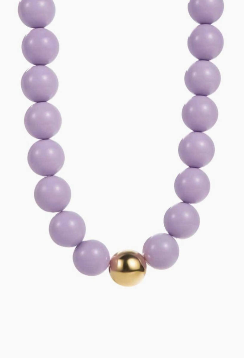 Colorful Beaded Layering Necklace in Purple