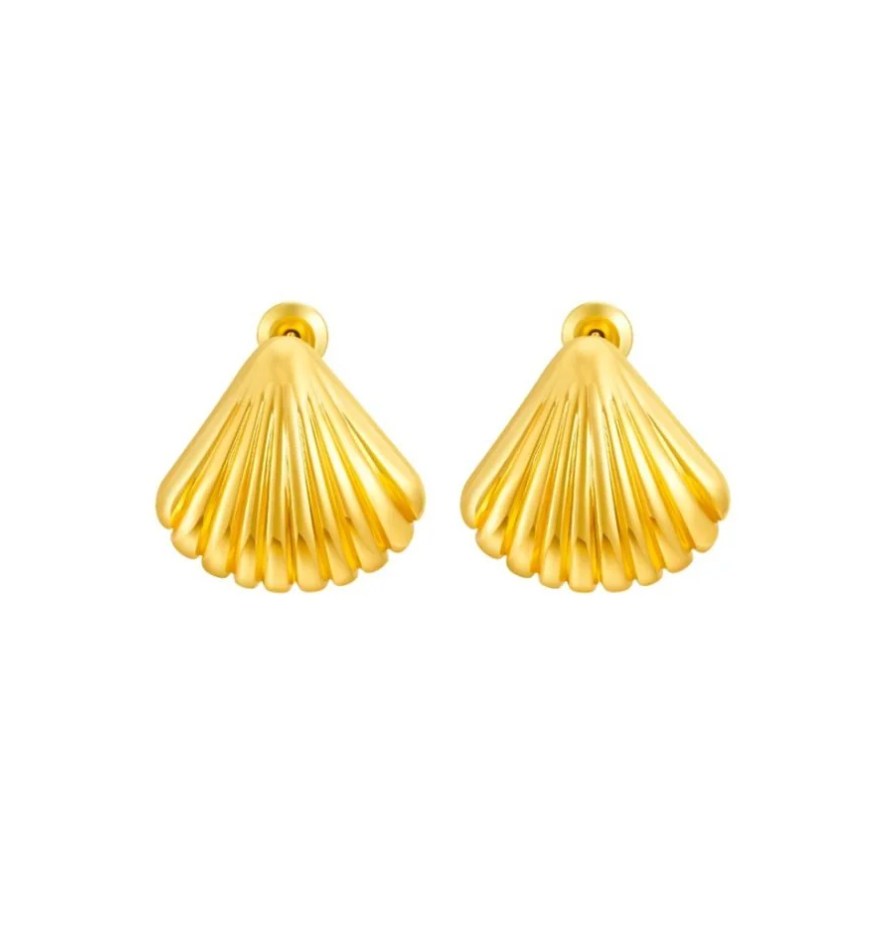 Lani Shell Studs in Gold