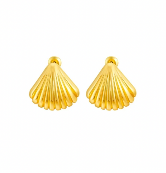 Lani Shell Studs in Gold