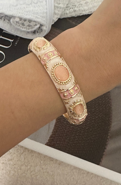 Geometric Bracelet in White Gold