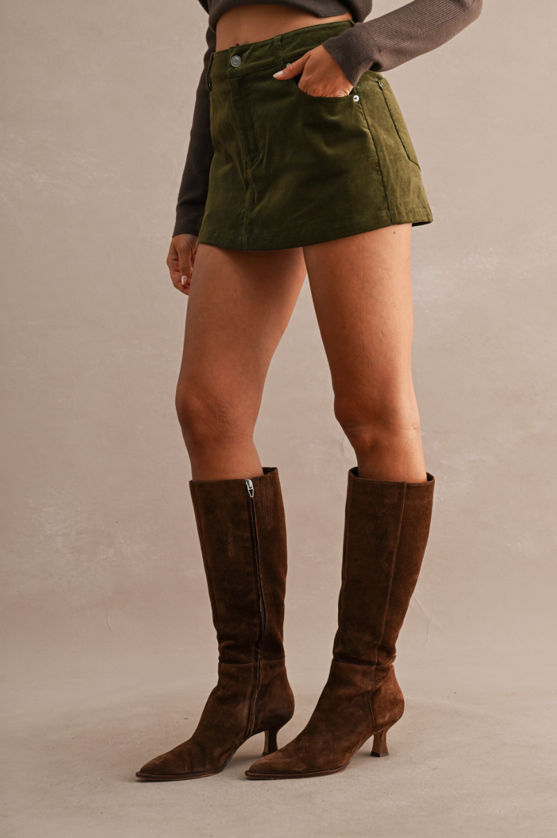 Corduroy Skort - Olive