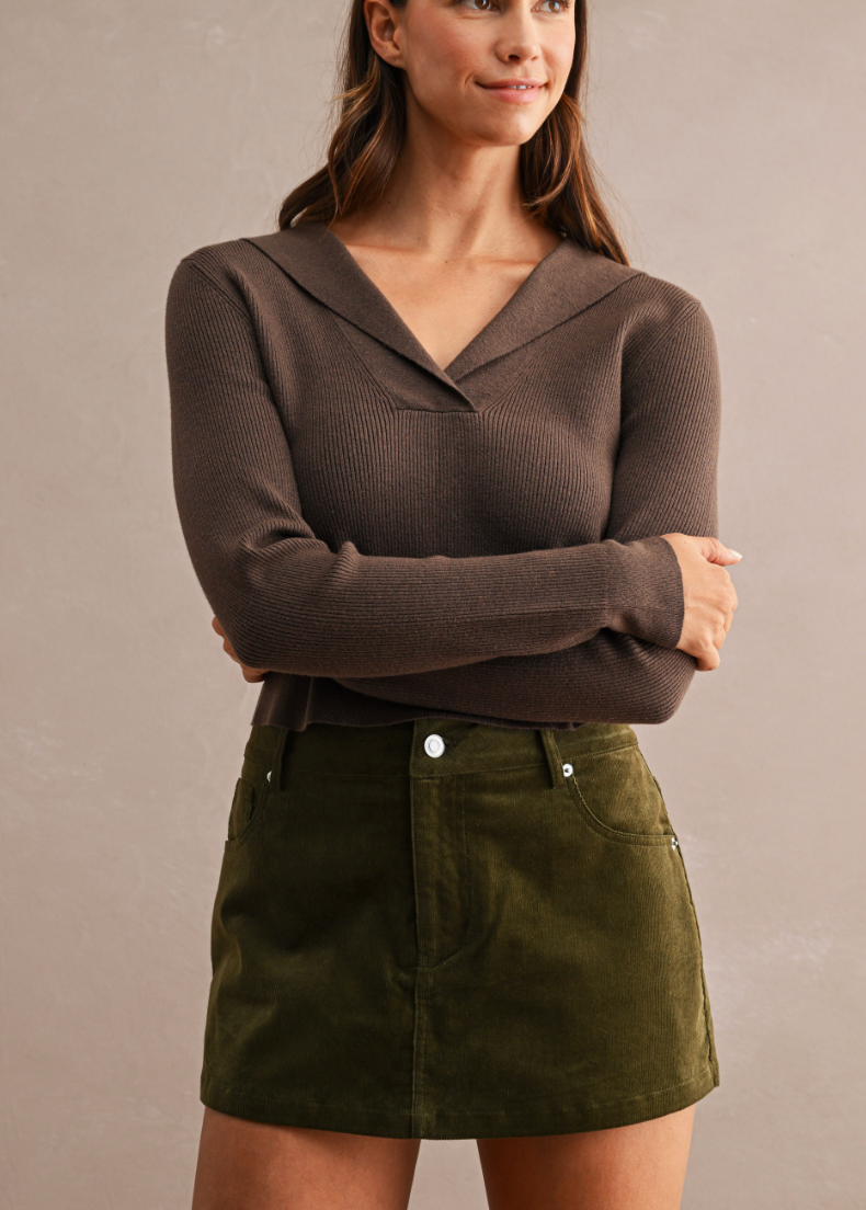 Corduroy Skort - Olive