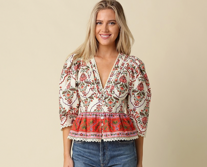 Eloise Floral Peplum Blouse