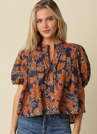 Zoey Floral Puff Sleeve Top