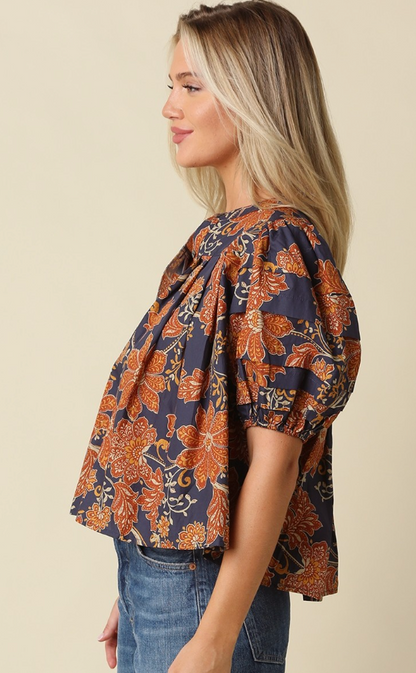 Zoey Floral Puff Sleeve Top