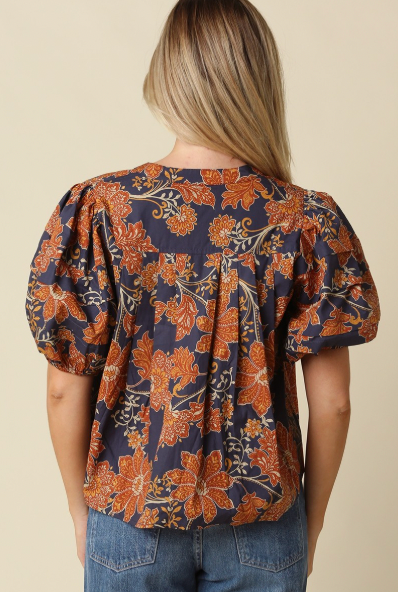 Zoey Floral Puff Sleeve Top