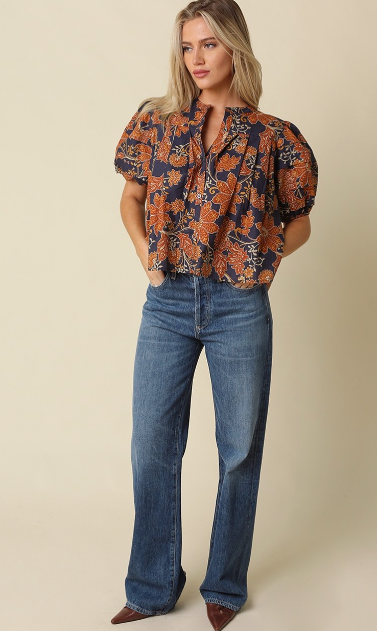 Zoey Floral Puff Sleeve Top