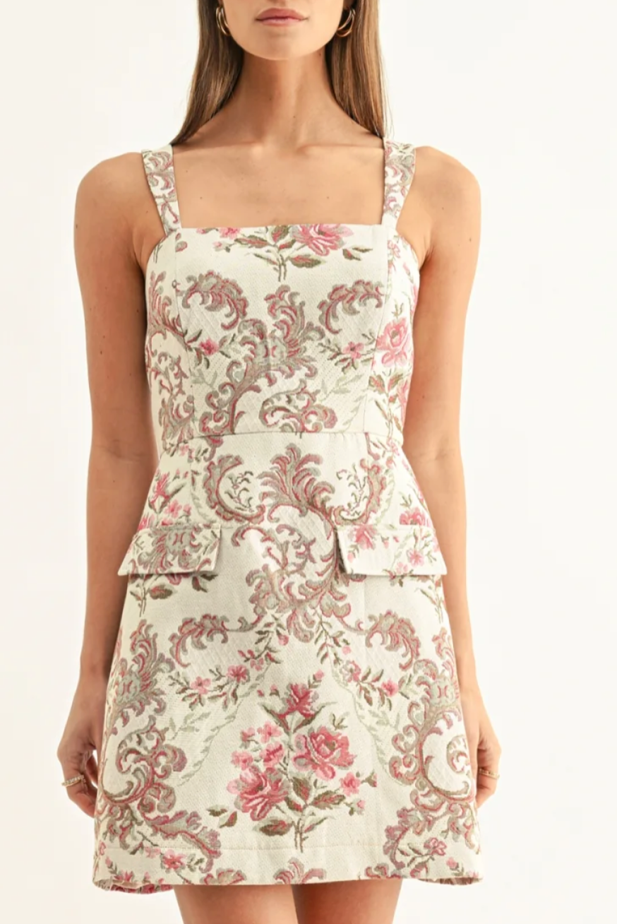 Adelyn Rae Mikaela Jacquard Hourglass Mini Dress