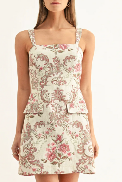 Adelyn Rae Mikaela Jacquard Hourglass Mini Dress