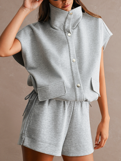 Grey Scuba Funnel Neck Set