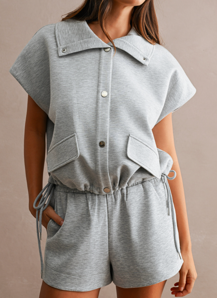 Grey Scuba Funnel Neck Set
