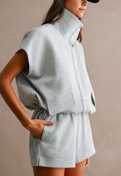 Grey Scuba Funnel Neck Set
