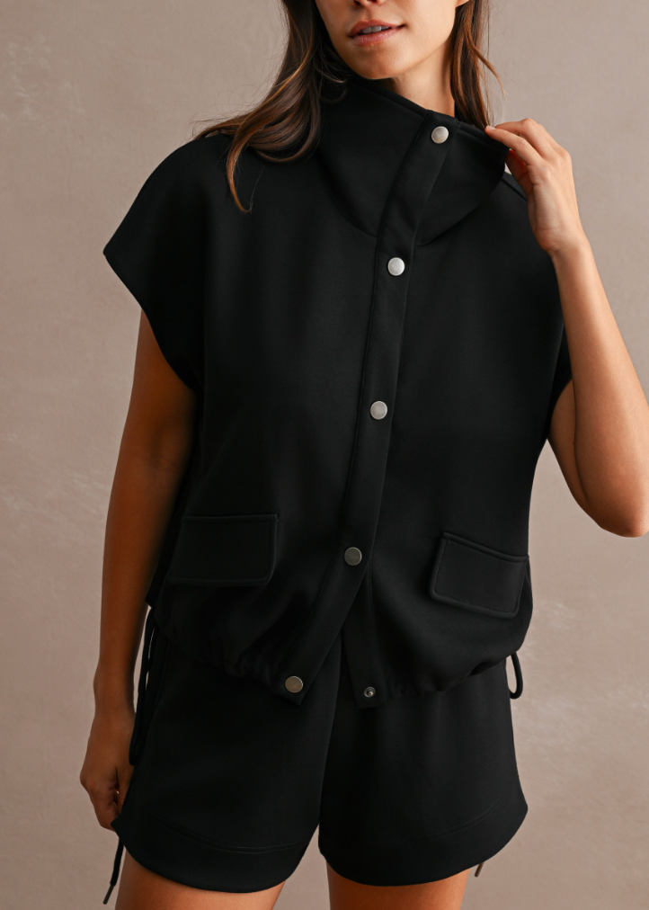 Black Scuba Funnel Neck Set