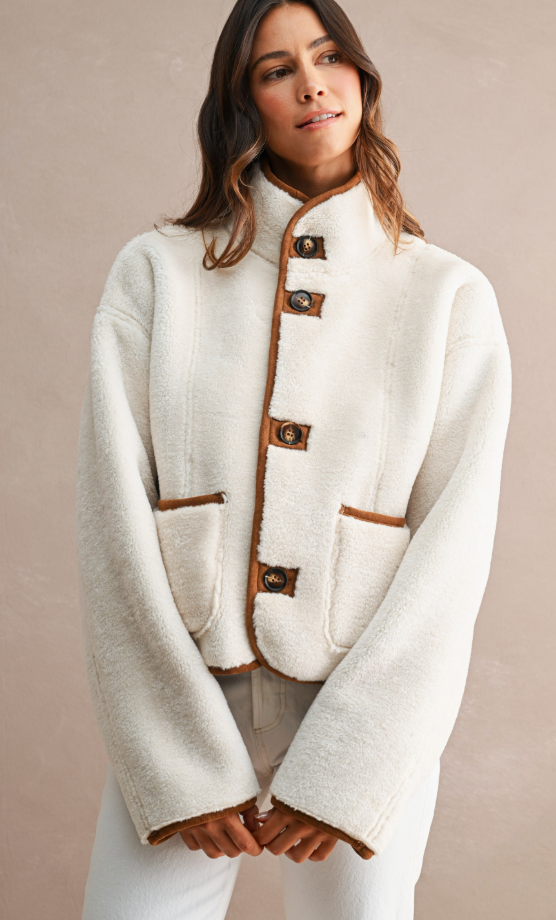 Suede/Sherpa Reversible Fall Jacket