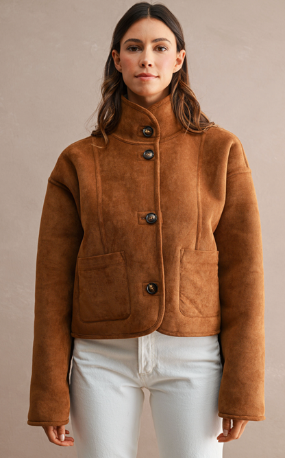 Suede/Sherpa Reversible Fall Jacket