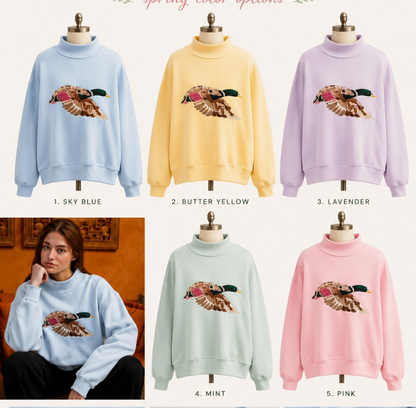 Mallard Embroidered VIRAL Mockneck Sweatshirt (PREORDER)