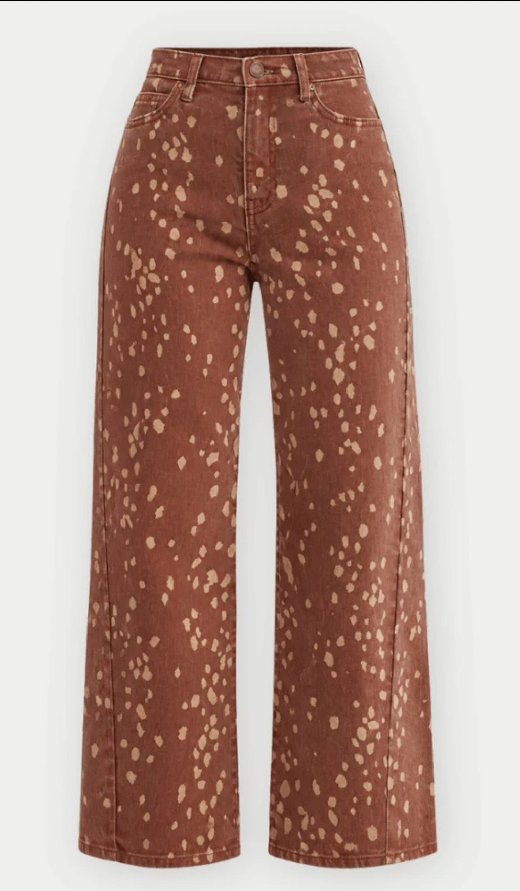 Deer Print Slim Wide Leg Denim