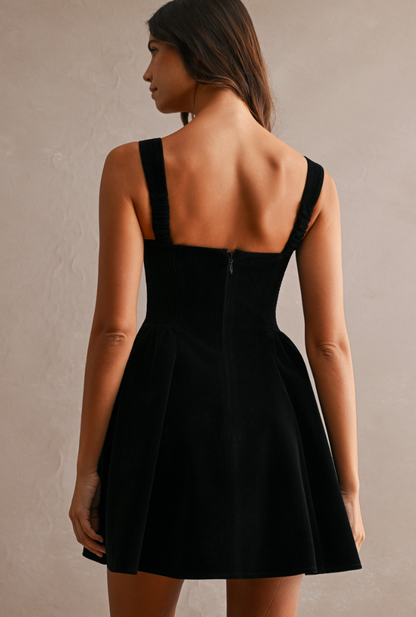 Black Velvet Bow Dress