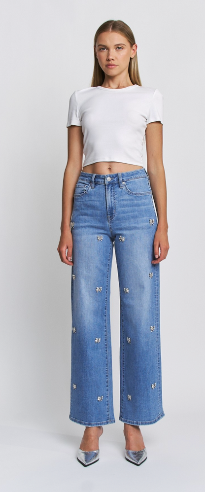 Embellished High Rise Denim