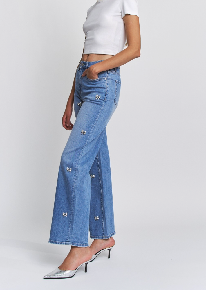 Embellished High Rise Denim