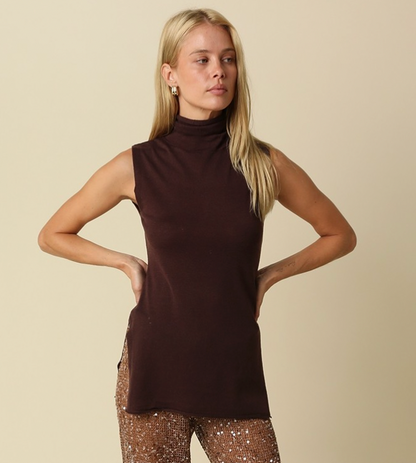 Jenna Mockneck Sleeveless Sweater