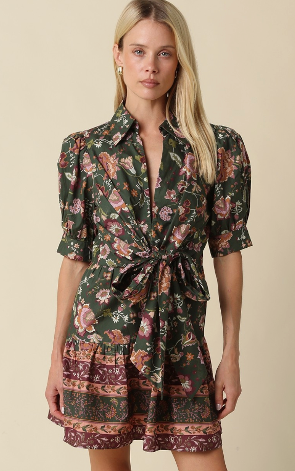 Dana Floral Front Tie Mini Dress