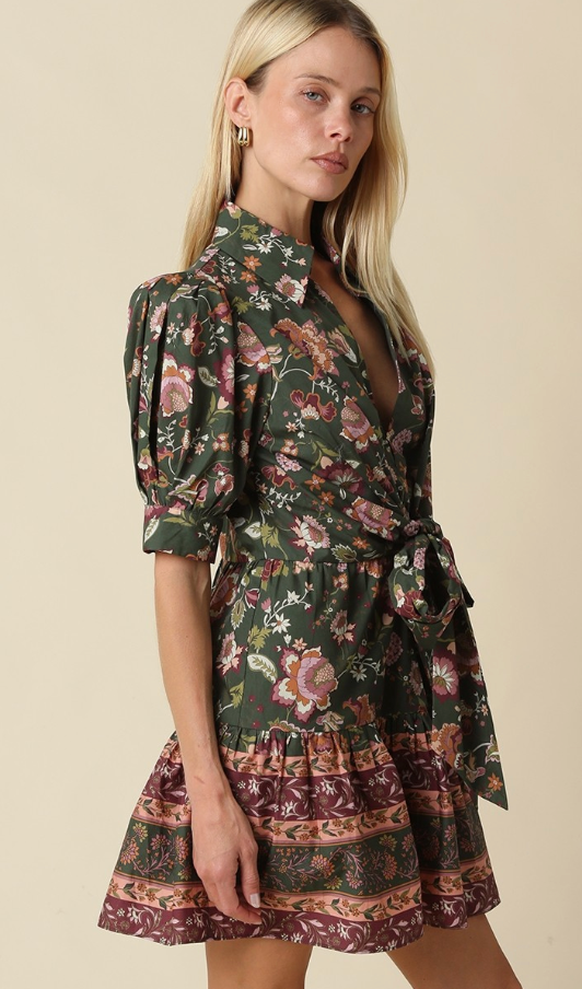 Dana Floral Front Tie Mini Dress