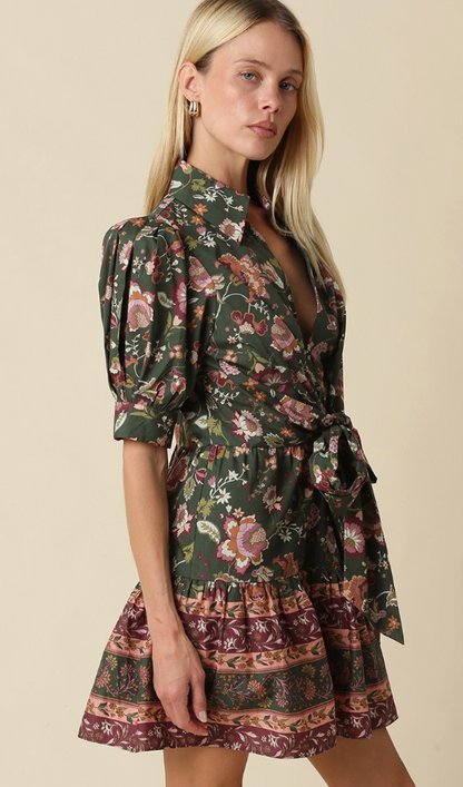 Dana Floral Front Tie Mini Dress