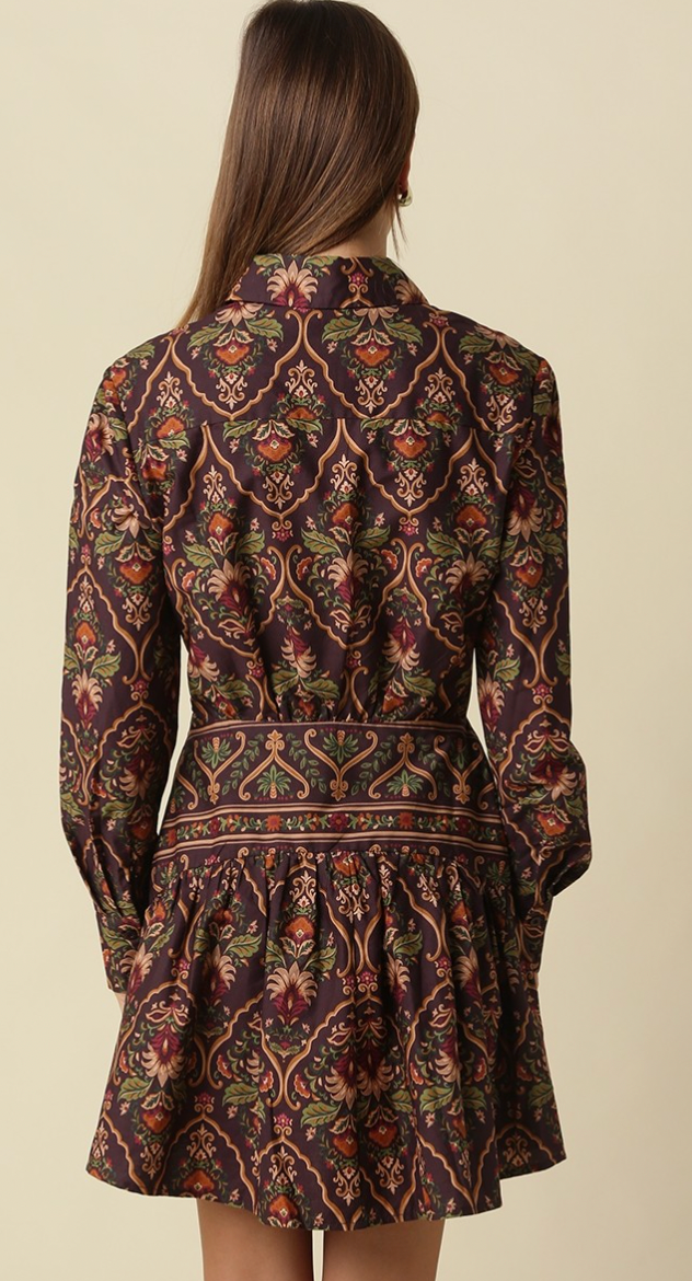 Gianna Paisley Print Mini Dress