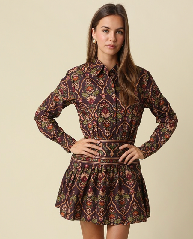 Gianna Paisley Print Mini Dress
