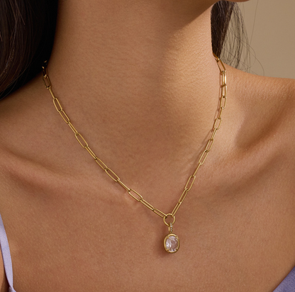 Oval Gem Necklace