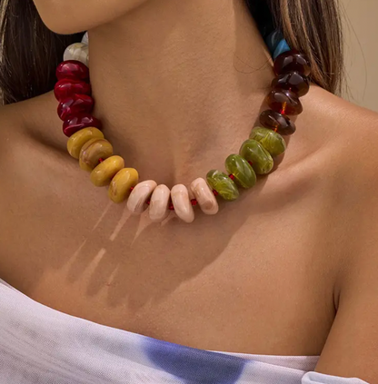 Chunky Resin Beaded Necklace