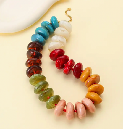 Chunky Resin Beaded Necklace