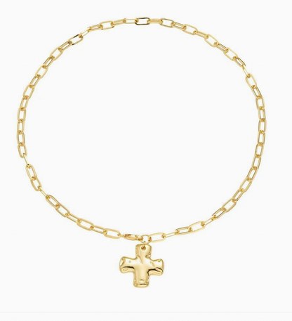 Hammered Cross Necklace