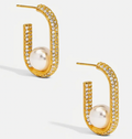 Vioroo Pave U-Shape Pearl Earring