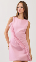 Feather Trim Sleeveless Mini