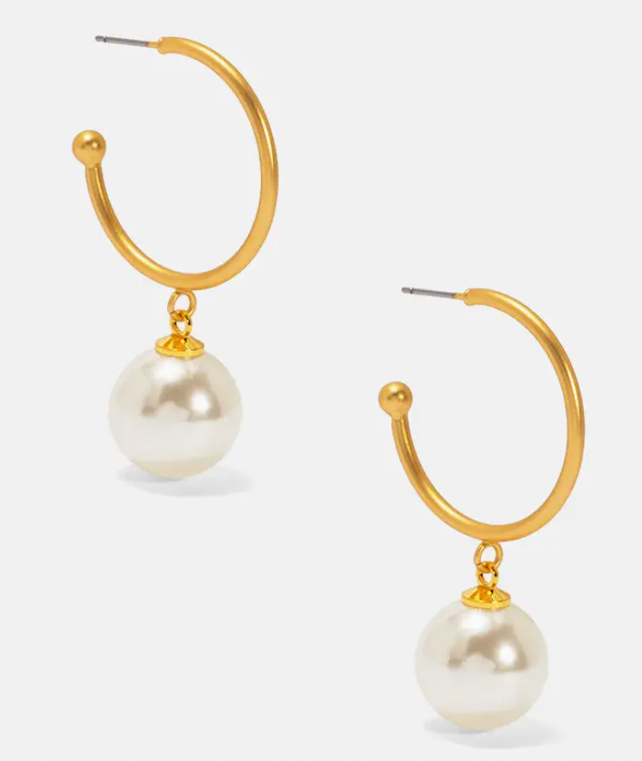 Vioroo Pearl Bead Hoop Earring