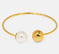 Vioroo Pearl and Gold Bead Bracelet